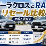 カローラクロスとRAV4のリセール比較を解説するアイキャッチ画像