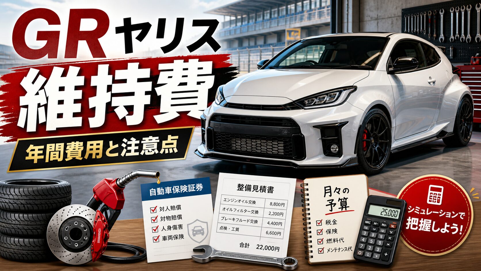 GRヤリスの維持費と年間費用を解説するアイキャッチ画像