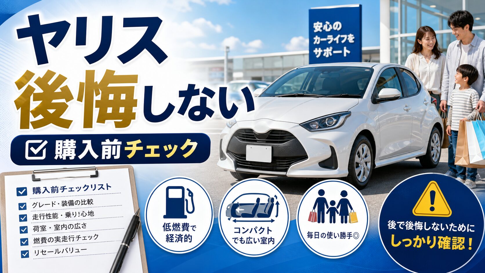 ヤリスで後悔しない選び方を解説するアイキャッチ画像